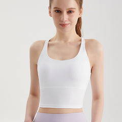 Cross back sports tank top