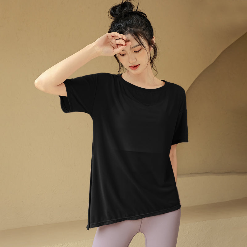 Loose flesh yoga short-sleeved T-shirt