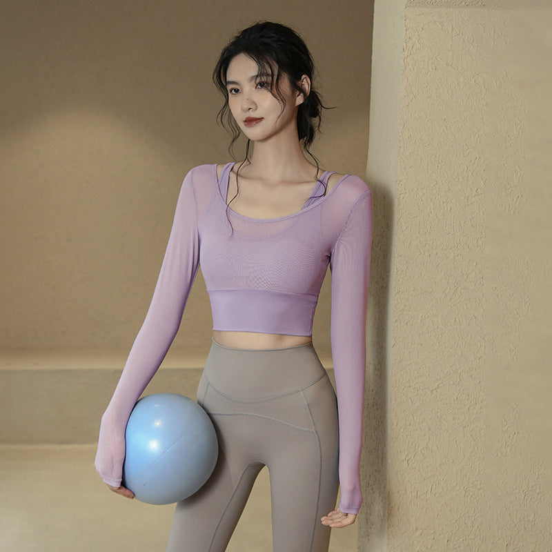 Fake two-piece long sleeves with chest pad
