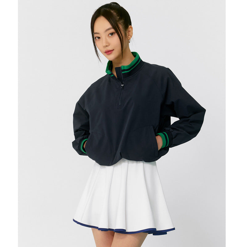 Collegiate sweatshirt short skirt tennis suit set