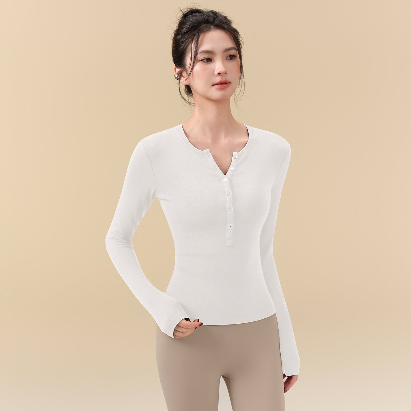 Slim and skin-friendly Pilates long sleeves