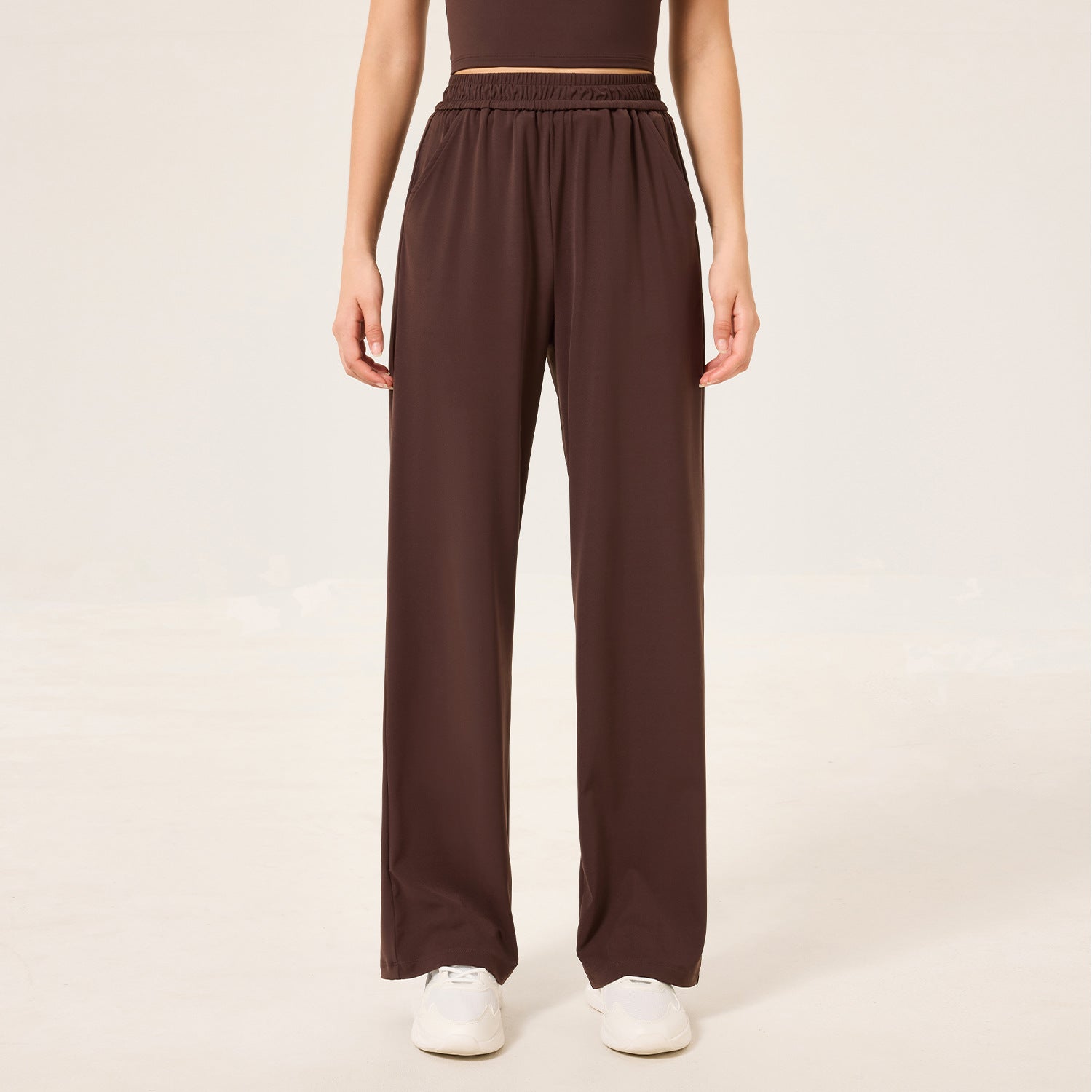 New high-elastic straight-leg wide-leg pants