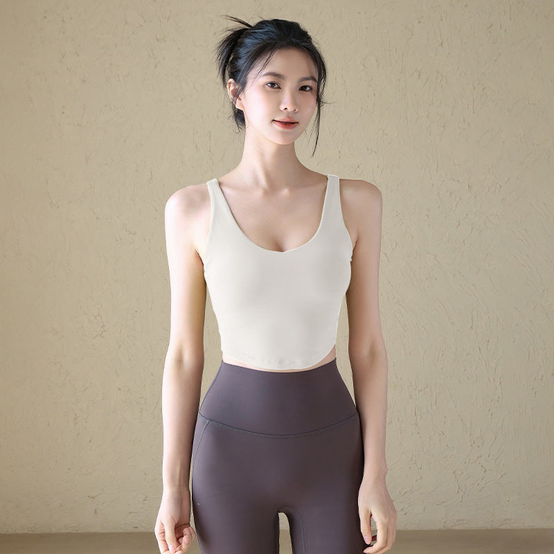 All-in-one skinny and slimming V-shaped back gym bra