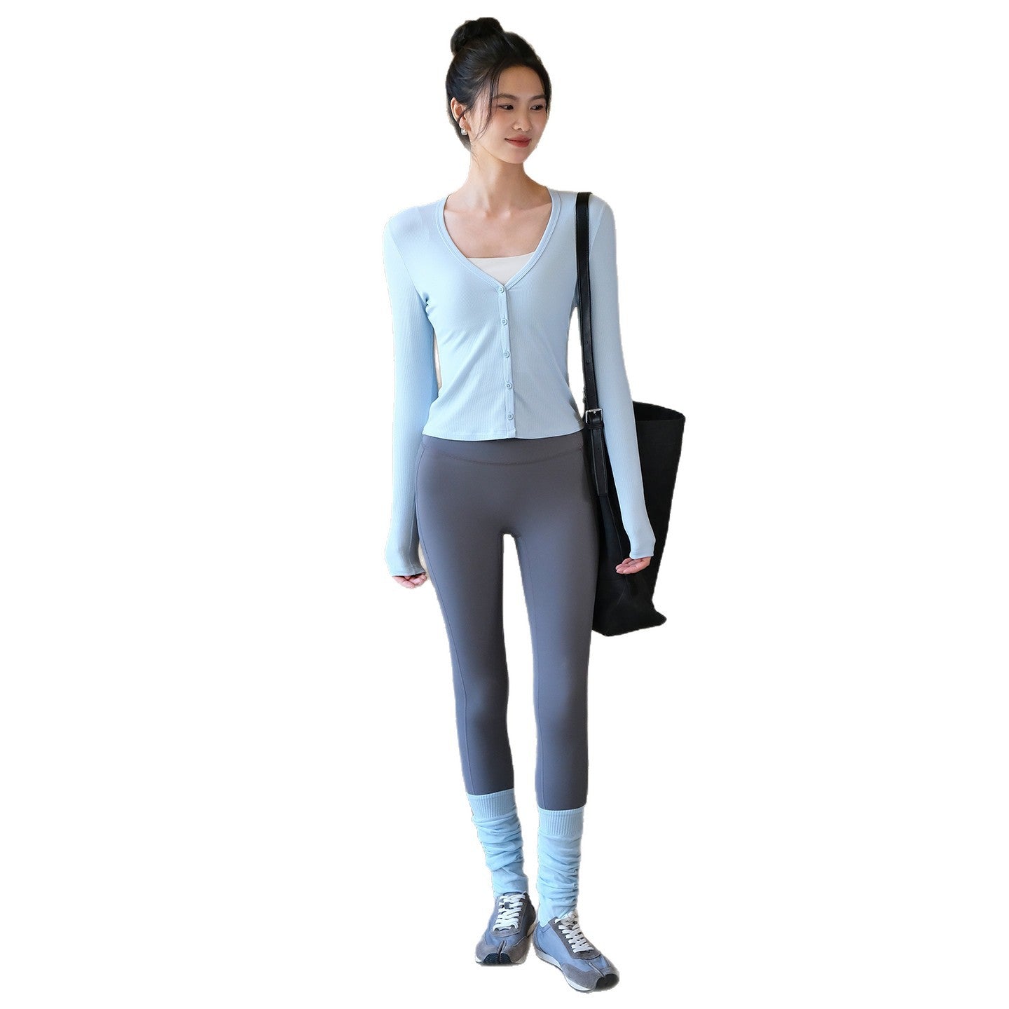 Autumn new running sports long-sleeved cardigan fitness T-shirt