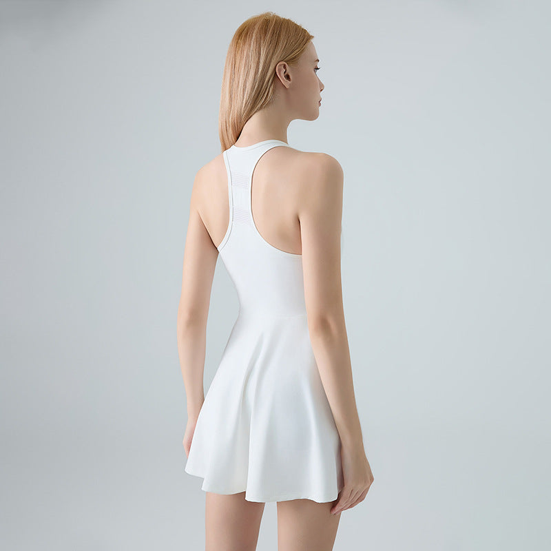 One-piece nude breathable tennis skirt