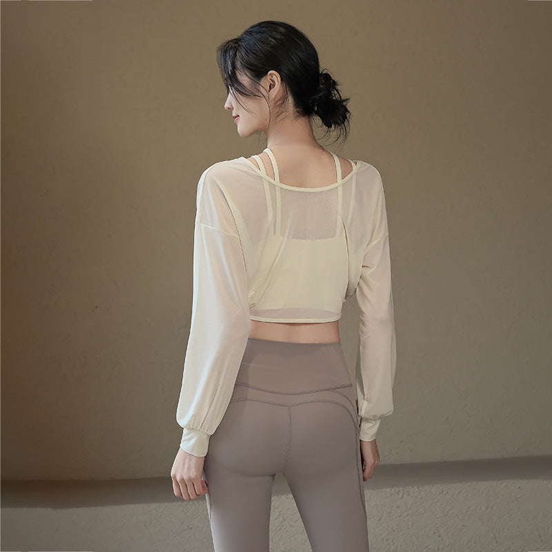 Temperament mesh long sleeves