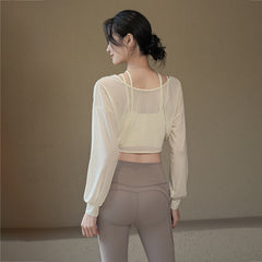 Temperament mesh long sleeves
