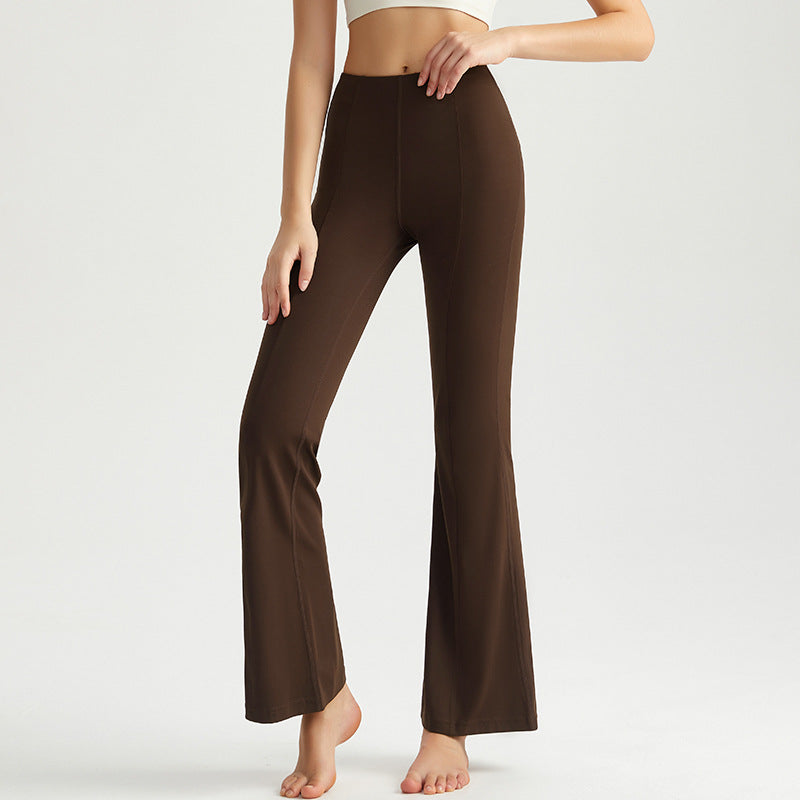 High Waisted Hip Lifting Nude Feel Antibacterial Shaping Bootcut Pants Yoga Flare Trousers
