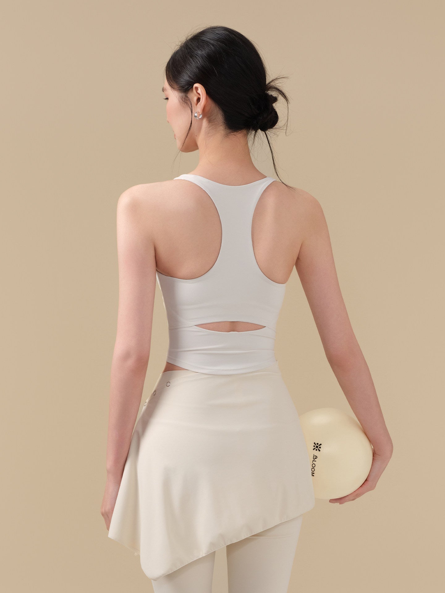 Nude crew neck quick-drying sports vest