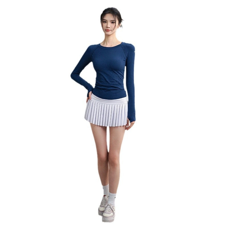 Slim and high-stretch one-piece woven long sleeves
