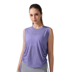 Loose, Lightweight, Breathable hem, Drawstring, Running training, Yoga sleeveless cover-up