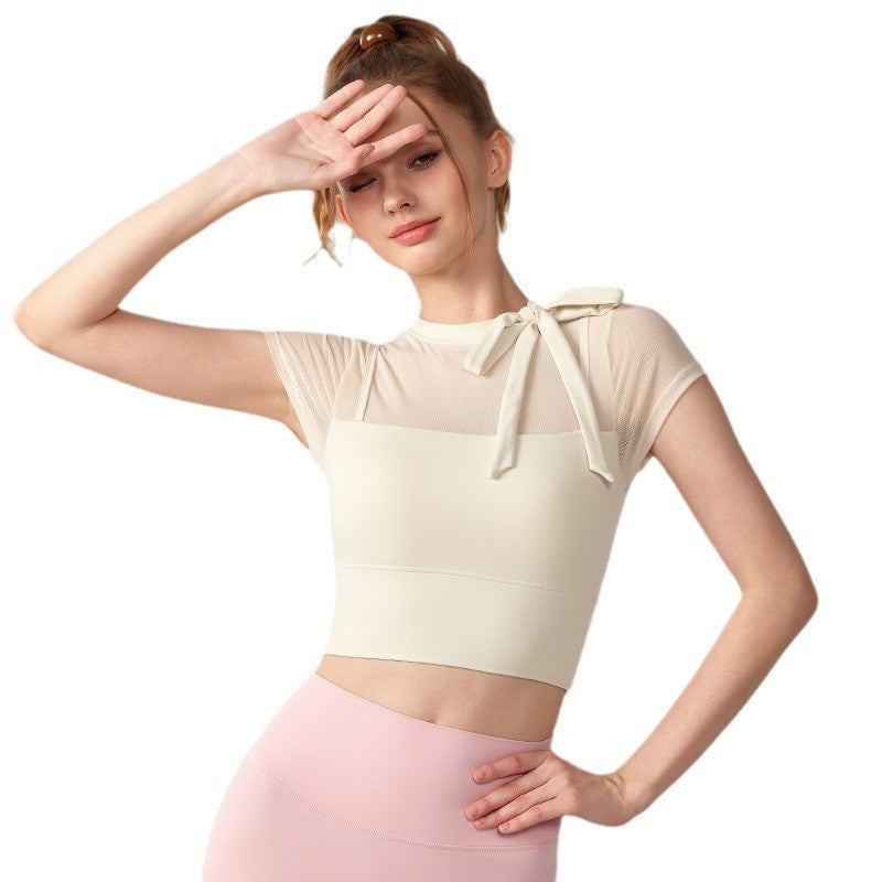 Lace-up mesh quick-drying, Breathable short sleeves
