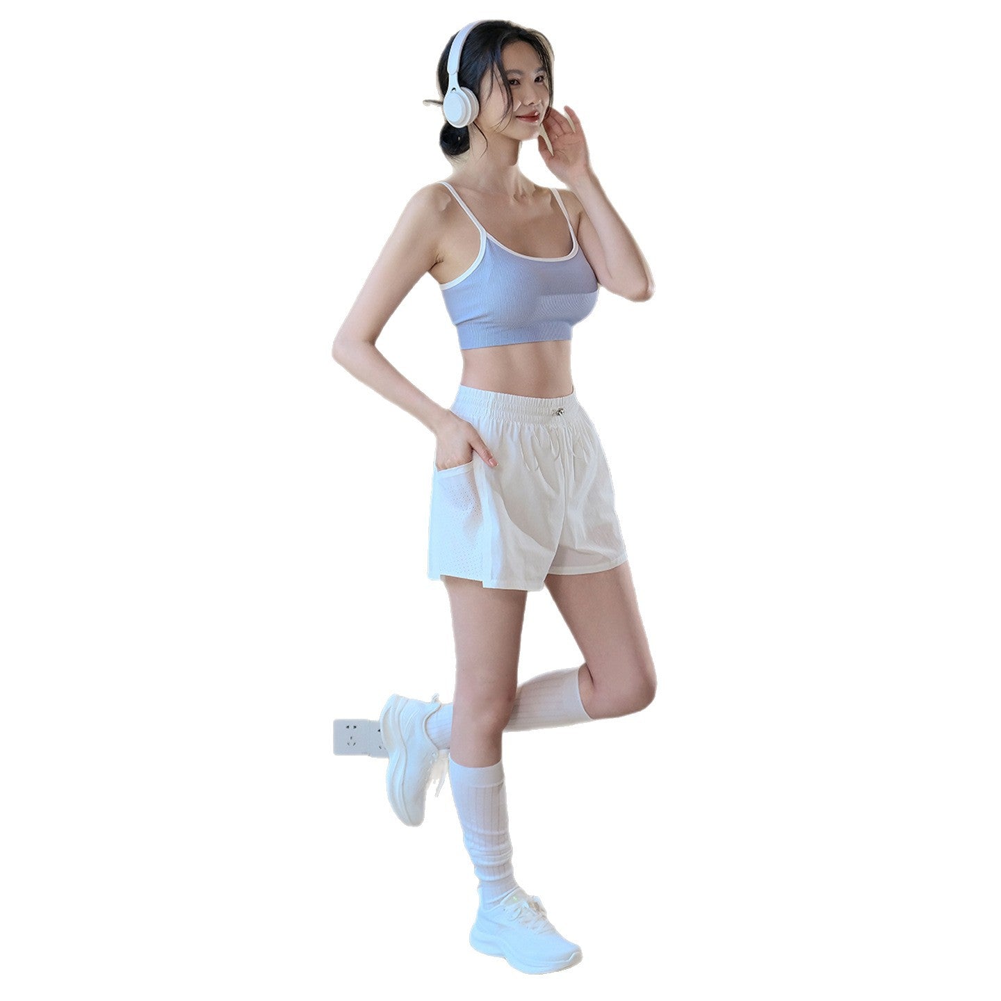 Loose, Lightweight, Breathable, Fake two-piece yoga exercise gym shorts