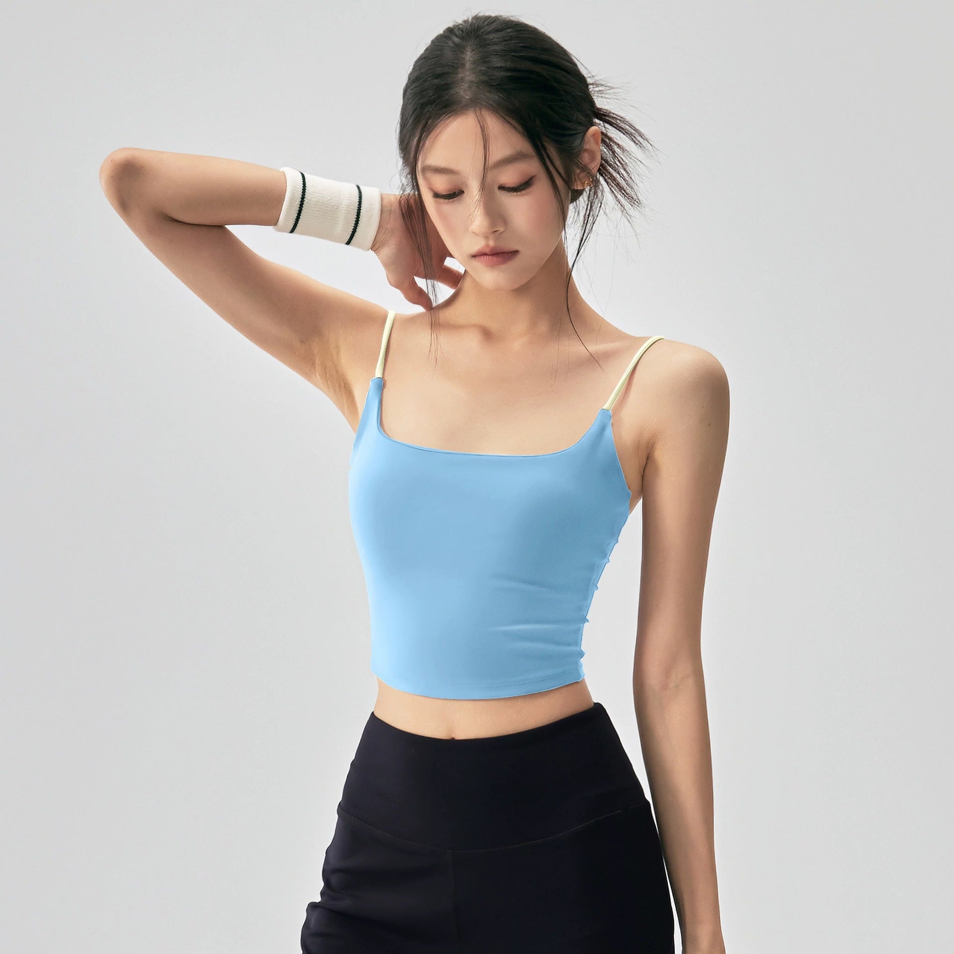 Integrated shockproof suspender contrast vest