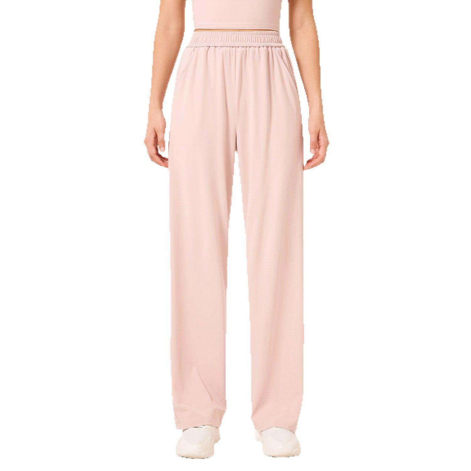 New high-elastic straight-leg wide-leg pants