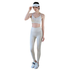 High-waisted nude peach hip lifting leggings