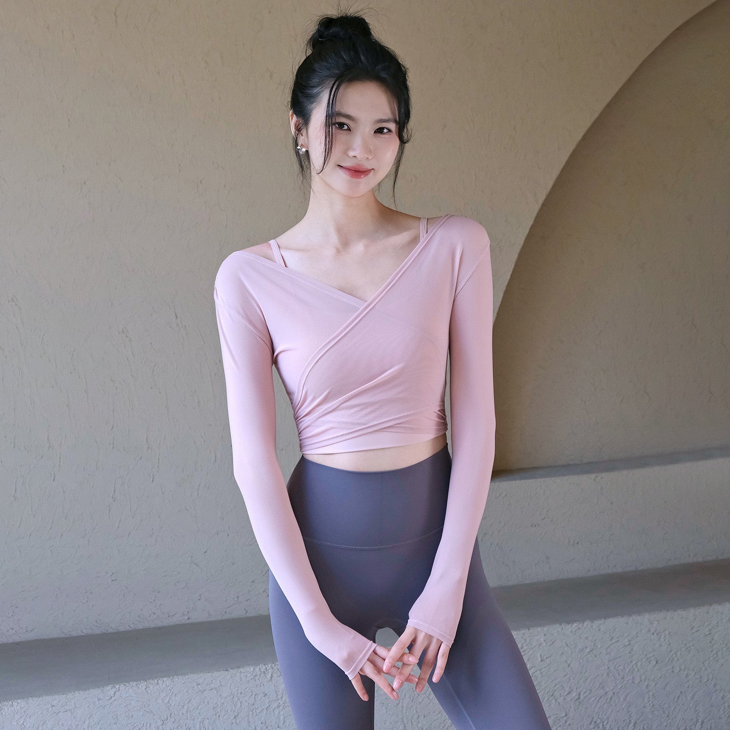 New sexy mesh back yoga top