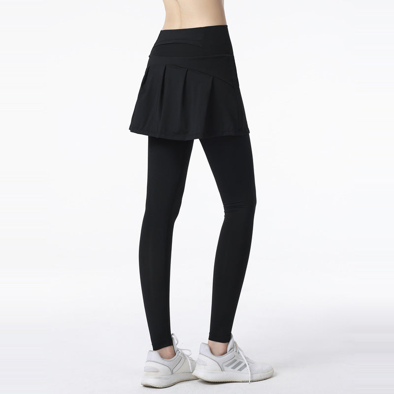 Fake two high-waisted anti-light leggings