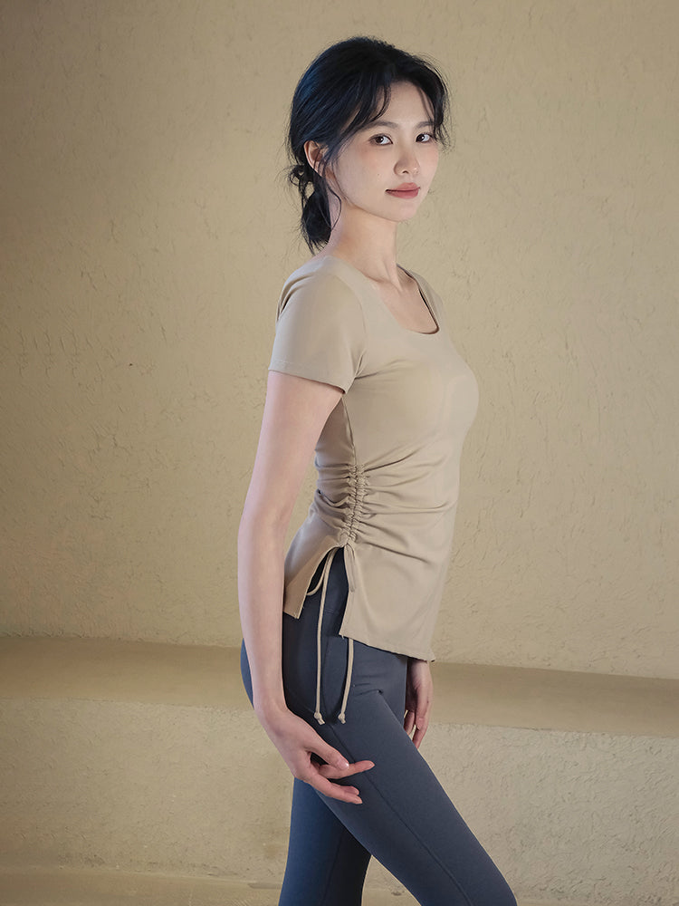 Drawstring Short Sleeve With Pads