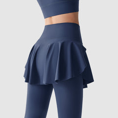 High-waisted, Hip-lifting, Quick-drying, Breathable skirt fake two running fitness track pants