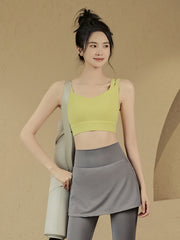 Shockproof cross-back sports bra
