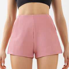 High-stretch ribbed yoga gym three-point pants