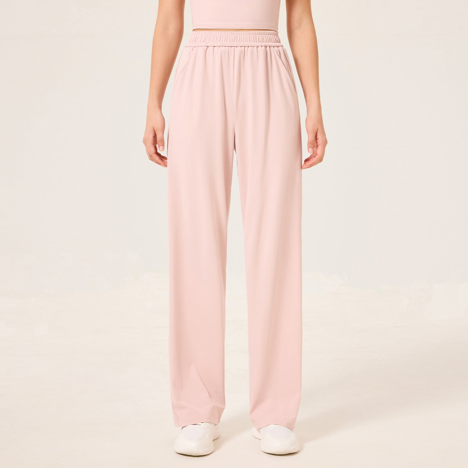 New high-elastic straight-leg wide-leg pants