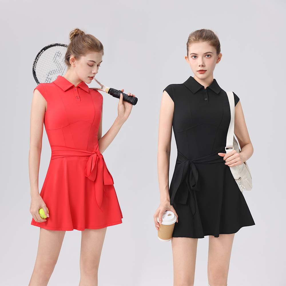 Slim polo collar tennis dress