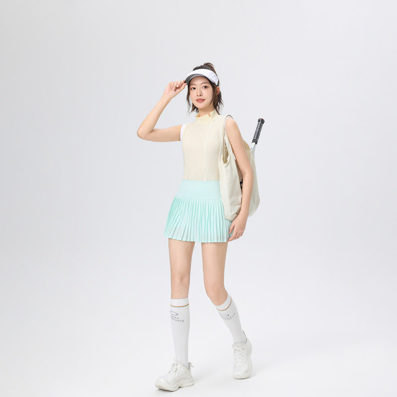 Golf sports patchwork sleeveless top