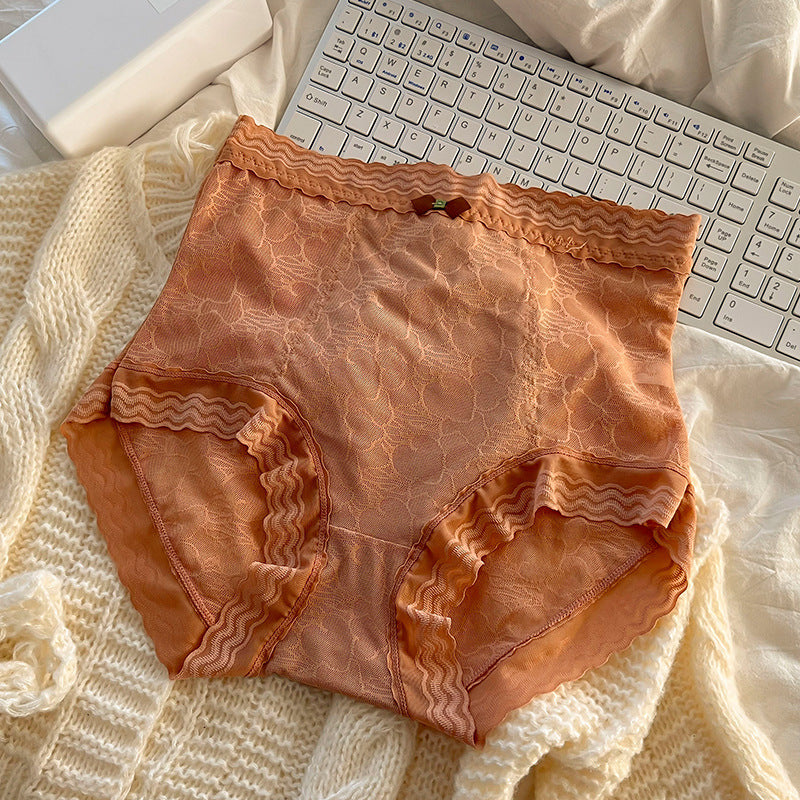 Tummy tucks and hip lifts lace cotton high-waisted seamless briefs