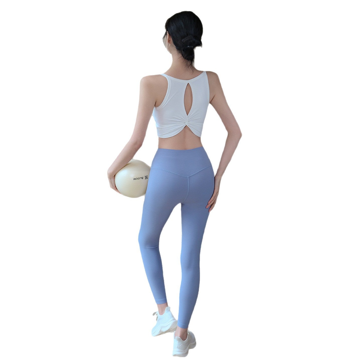 Cut-out twisted one-piece breathable sexy back sports bra