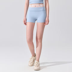 Lace panels, Slim fit, Slim design, High-waisted anti-light three-point pants