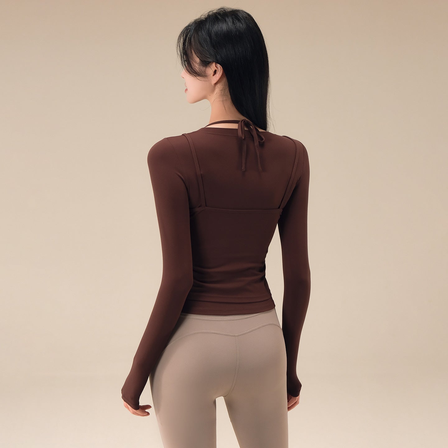 Fall and winter layered Pilates training two-piece set