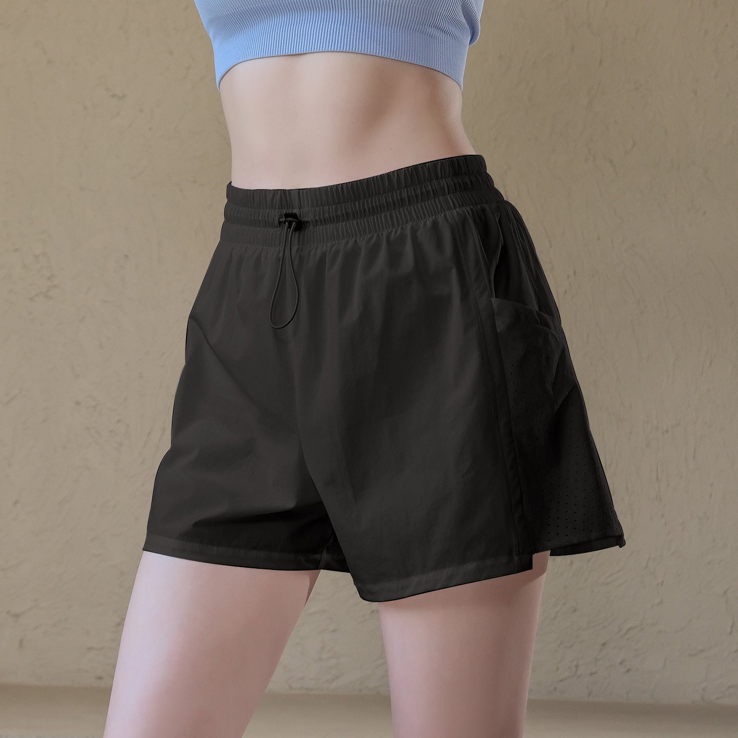 Loose, Lightweight, Breathable, Fake two-piece yoga exercise gym shorts