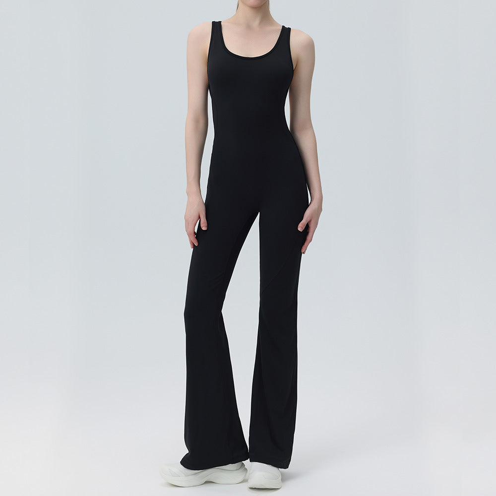 Casual cut-out backless running one-piece yoga suit