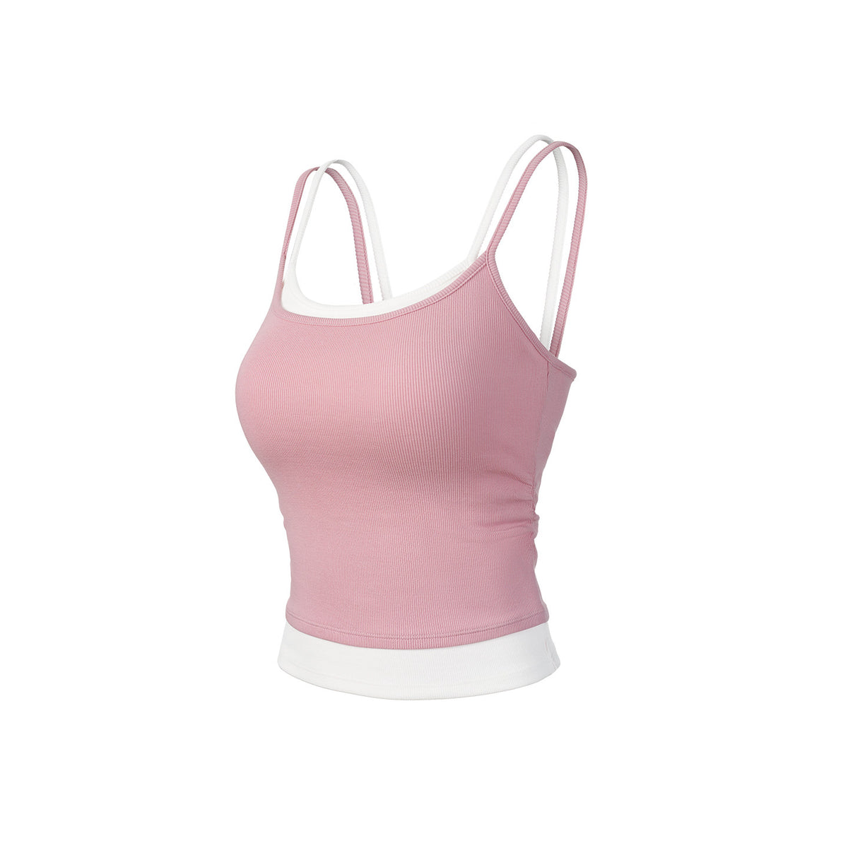 Color-block 2-in-1 Layered Yoga Tank Top with Double Shoulder Straps