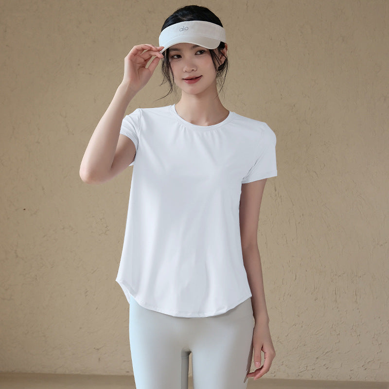 Loose, Casual, Breathable, Thin wear over sports and fitness tops with short sleeves