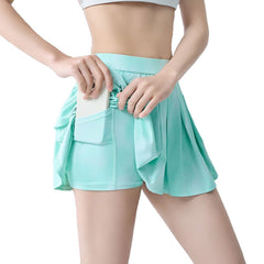 Tie-dye anti-gloss high waist, Quick drying, Breathable, Running training, Sports fitness, Short skirts, Tennis skirt