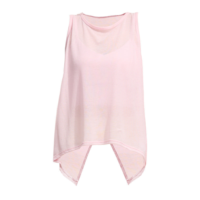 Sleeveless running cover-up with back slit