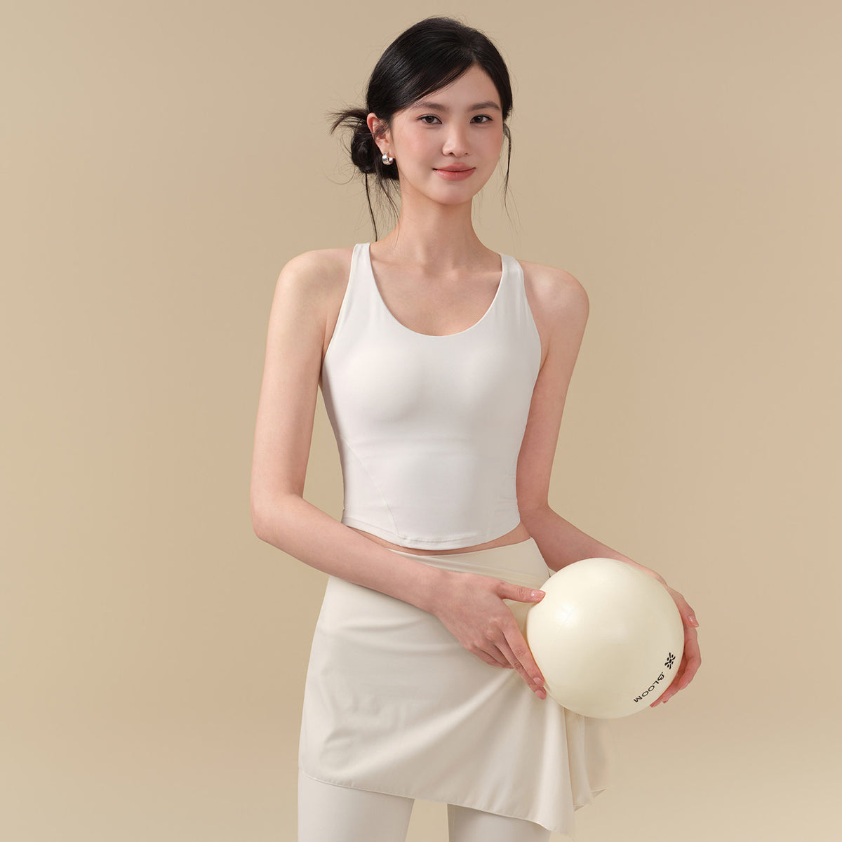 Nude crew neck quick-drying sports vest