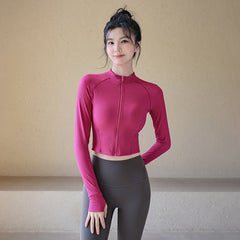 High-Neck Zipper Yoga Jacket