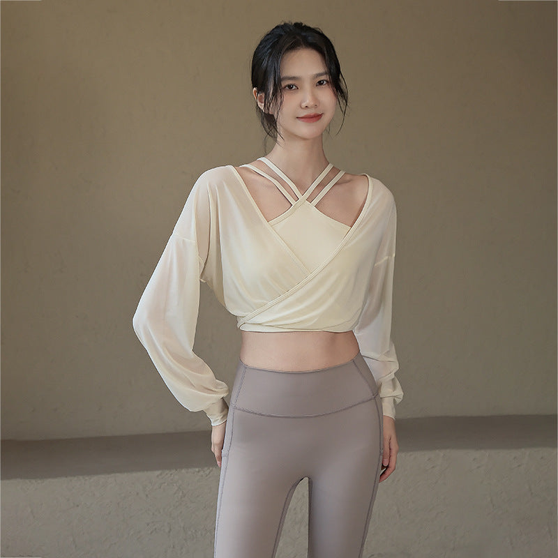 Temperament mesh long sleeves