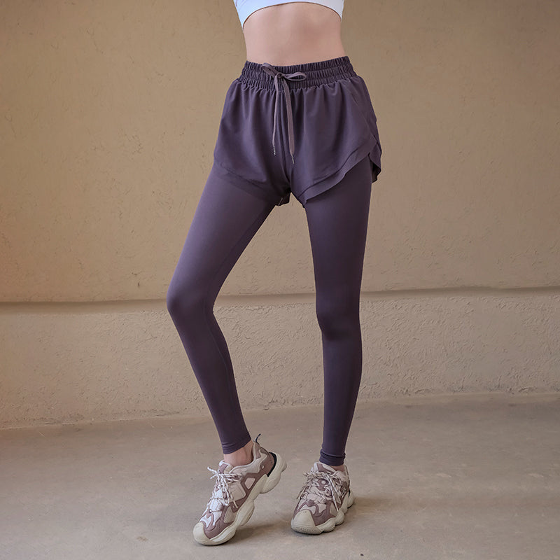 Fake Two-Piece High Waist Pants