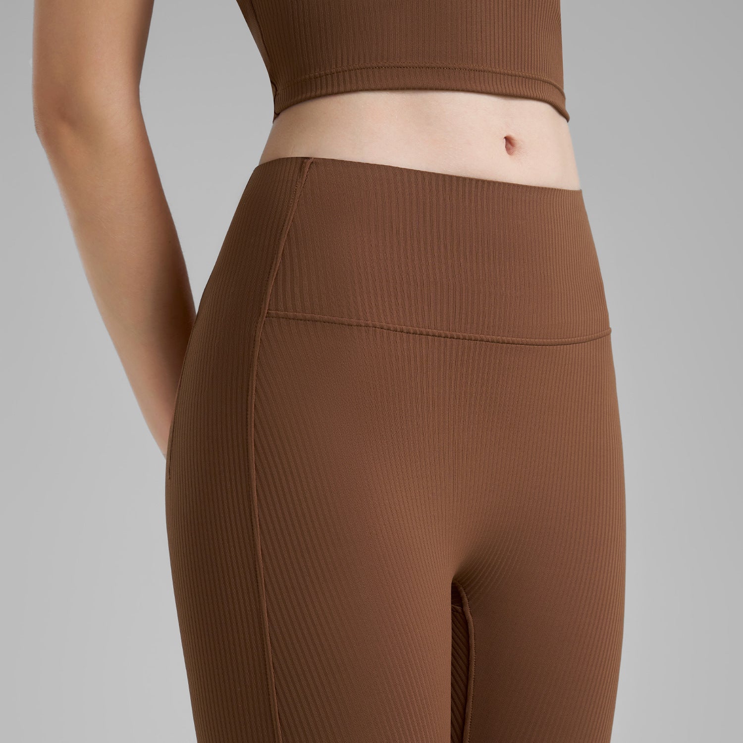 No embarrassment line high elastic peach butt thread yoga pants girl