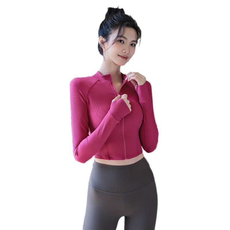High-Neck Zipper Yoga Jacket