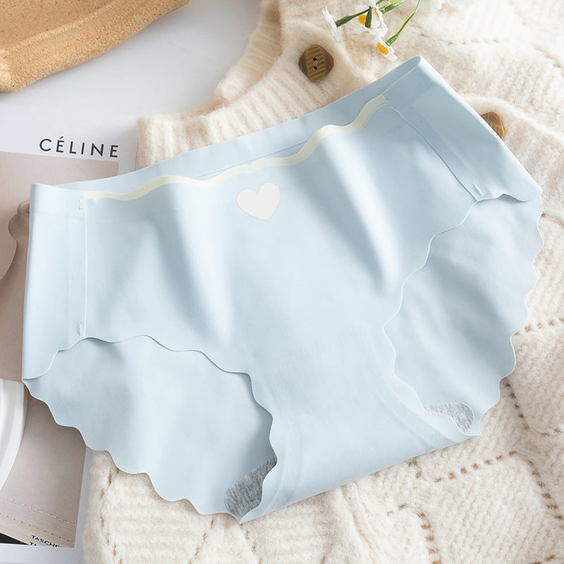 Cotton mid-rise seamless ice silk briefs