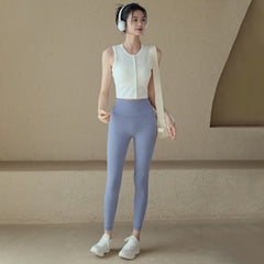Threaded breathable comfortable buttons sports fitness cardigan short sleeves