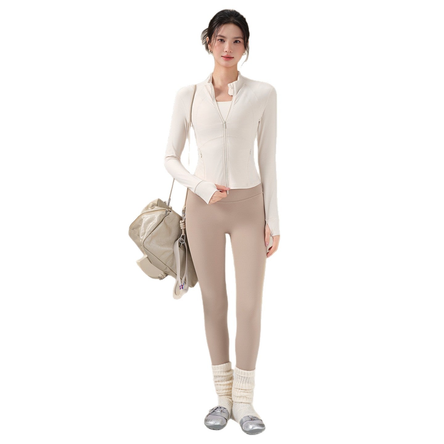 Fall/winter stand-up collar zippered slim jacket
