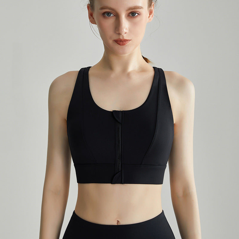 Front zip sports tank top