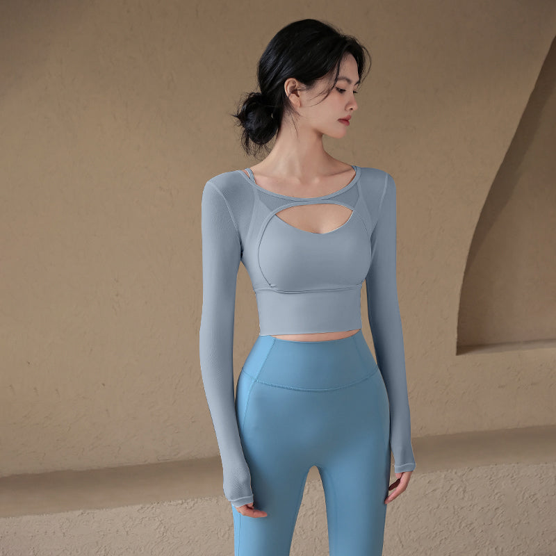 Sexy mesh long sleeves with chest pads